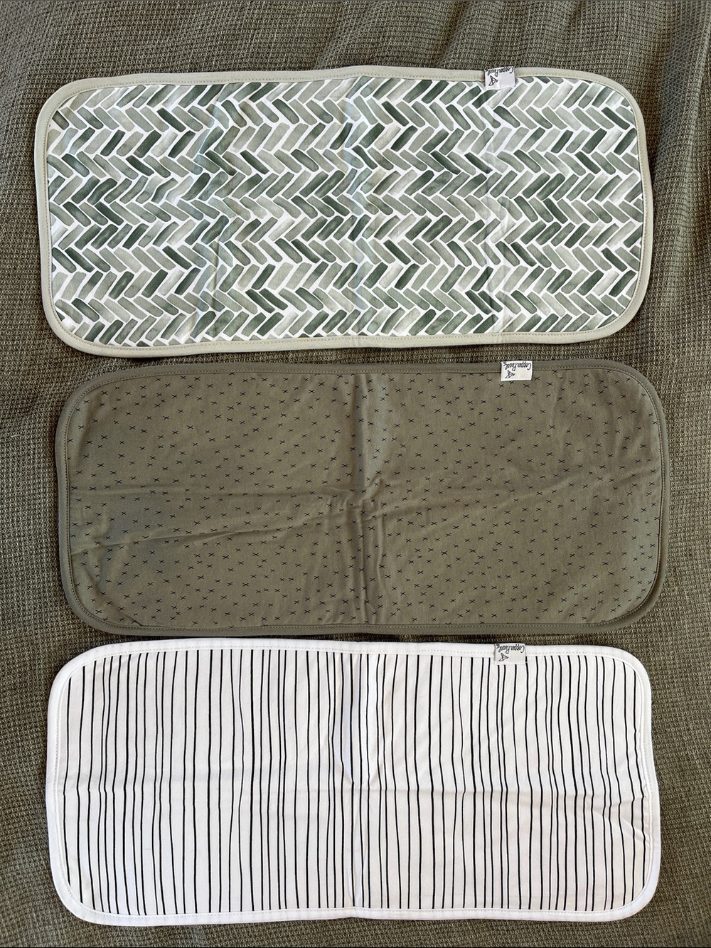 Copper Pearl Sage & White Burp Cloth Set - 3 Pack - Picture 3 of 4